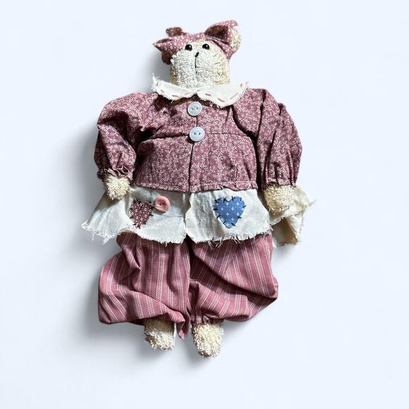 Teddy Bear Doll from the 90's with colors mauve/blue - Picture 8 of 8